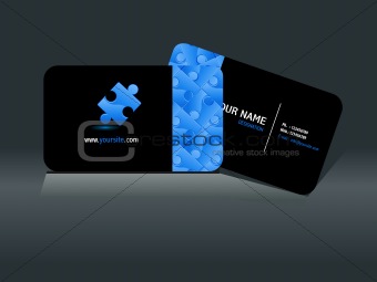 abstract puzzle business card template