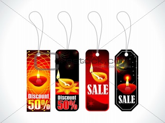 absract colorful diwali tags multiple set