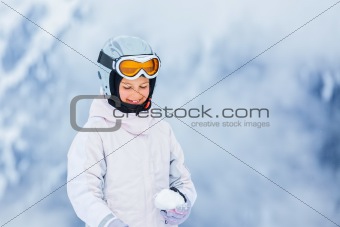 Young girl a ski wear