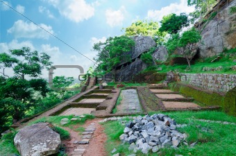 ancient ruins in the vicinity mount Sigiriya, Sri Lanka (Ceylon)