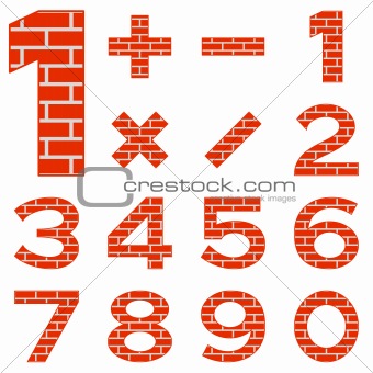 Numbers set brick