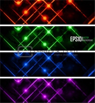 abstract glowing banners