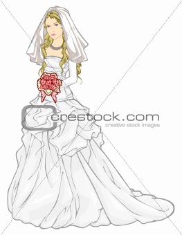 Bride in a wedding gown