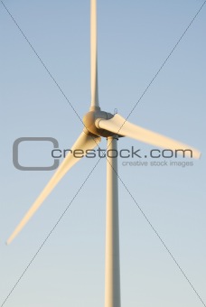 One Wind Turbine, Dawn Sky. UK