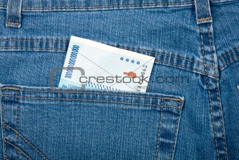 Money in pocket, blue jeans 