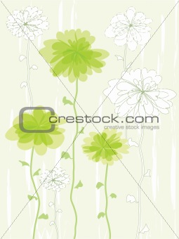 green flower illustration