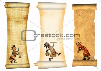 Collection of banners with african traditional patterns