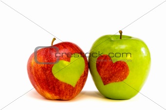 two lovers apples