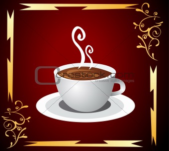 Cup of coffee with abstract background