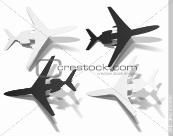 airplane sticker, realistic design elements