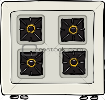 Stove With Flames
