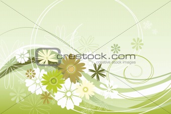 Floral theme in green