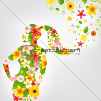 Woman And Flower