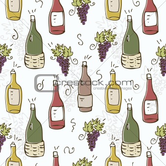 Wine seamless pattern