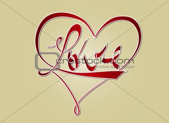 Love and heart - typography design