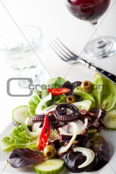greek squid salad with onions 