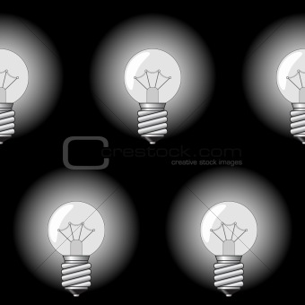 Background with electrical a sphere-form lamps