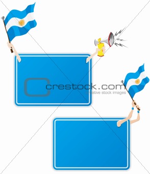 Argentina Sport Message Frame with Flag. Set of Two