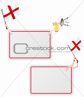 England Sport Message Frame with Flag. Set of Two