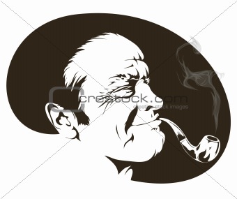 smoker with a pipe