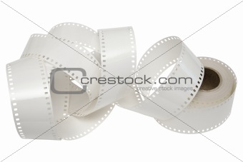 white film reel on a white background