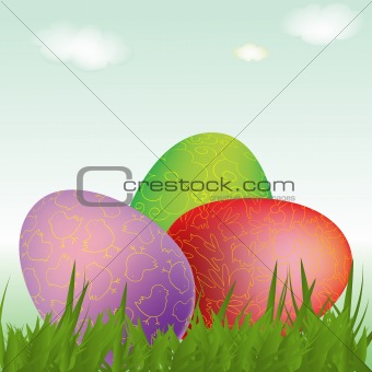 easter card with eggs 