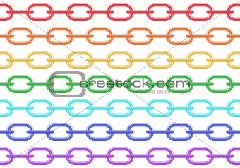 Colorful chain seamless vector background.