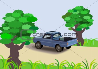 Trees and Car