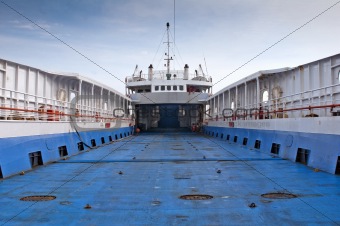 A ferry boat in the port