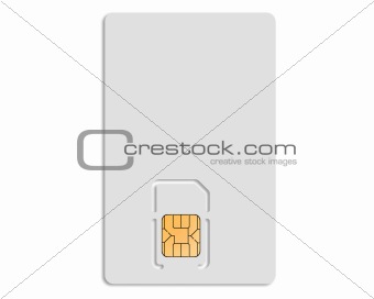 blank sim card isolated on white background