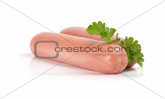 fresh sausage isolated over white