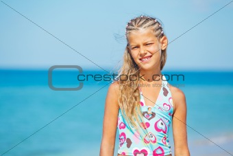 Adorable girl on the beach