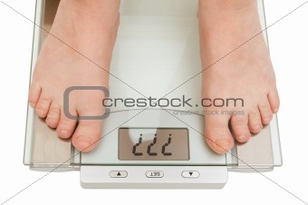 Female feet on scales