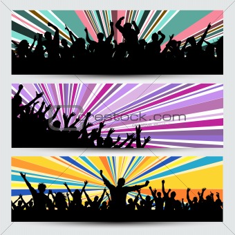 Party crowd banners