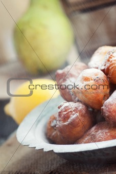 Deep fried fritters donuts