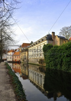 On the canal in winter Bruges