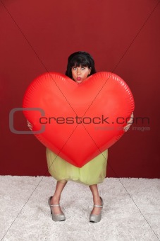 Woman With Giant Heart