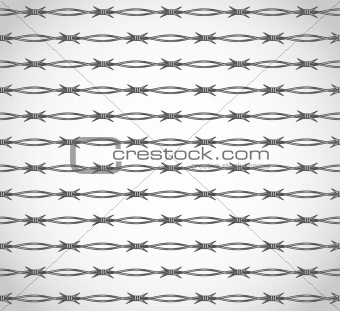 Barbed wire. Seamless background. Vector