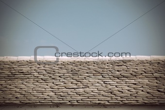 Vintage wall and sky background