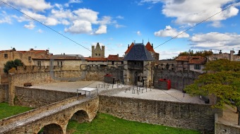 Entrance in Carcassone fortified town