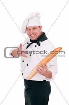 chef with loaf