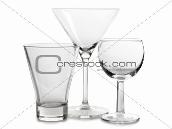 Empty martini glasses