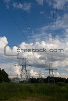 electric wires lines and sky