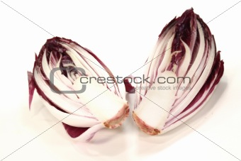 red chicory halves