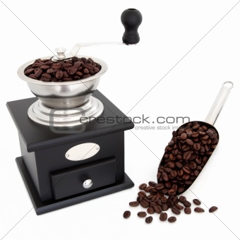 Coffee Beans and Grinder