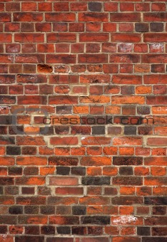 Colorful old English red brick wall background. 