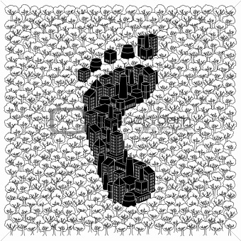 Save the forests concept: Footprint