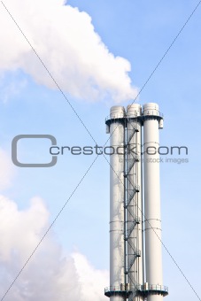 Lot of smoke from industrial smokestack