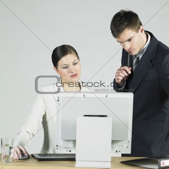 businesspeople at computer