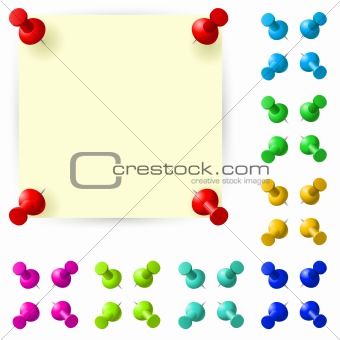 Sticky Note With Red Pushpin